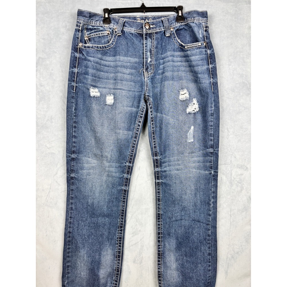 Axe & Crown John Slim Fit Distressed Blue Jeans Mens 38x32 AC41018-3